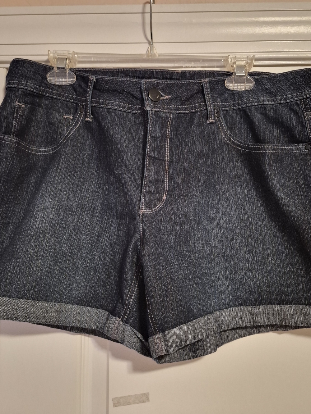 Faded Glory Dark Blue Cuffed Denim Shorts